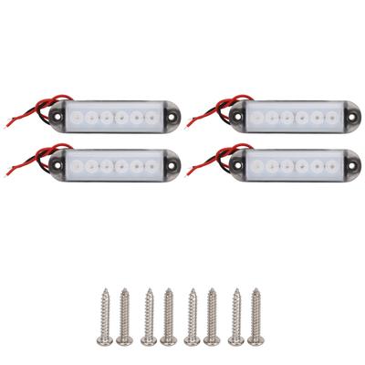 4 szt. LED-owe boczne światła obrysowe do wnętrza 12V Stabilny materiał PC Odpowiednie do kamperów, łodzi, jachtów