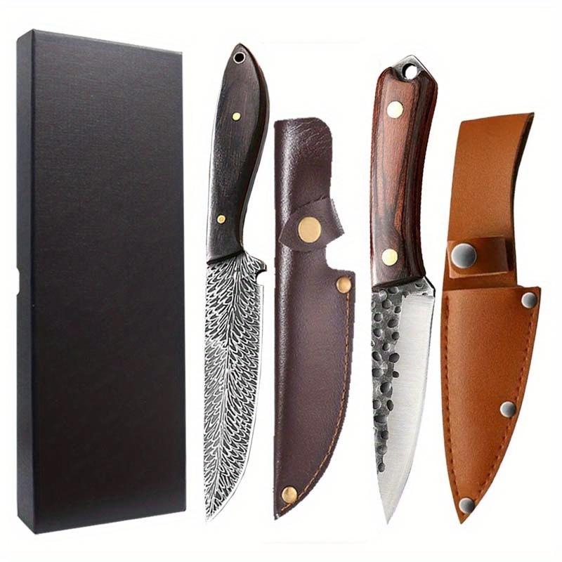 

2 шт. Портативный нож из дамасской стали Многоцелевой профессиональный кухонный нож для кухни, для улицы, для кемпинга, нож для выживания