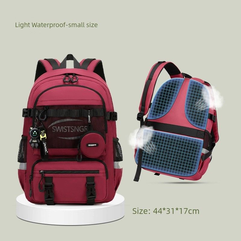

Travel Lady Outdoor Business Trip High School Student Backpack [15 inch] Red + hanging bag + pendant