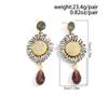 Vintage Metal Pendant Flower Earrings for Women Vacation Stages and Music Festivals Fashion Ethnic Daisy Drop Ear Jewelry Hot Sale Party Gift