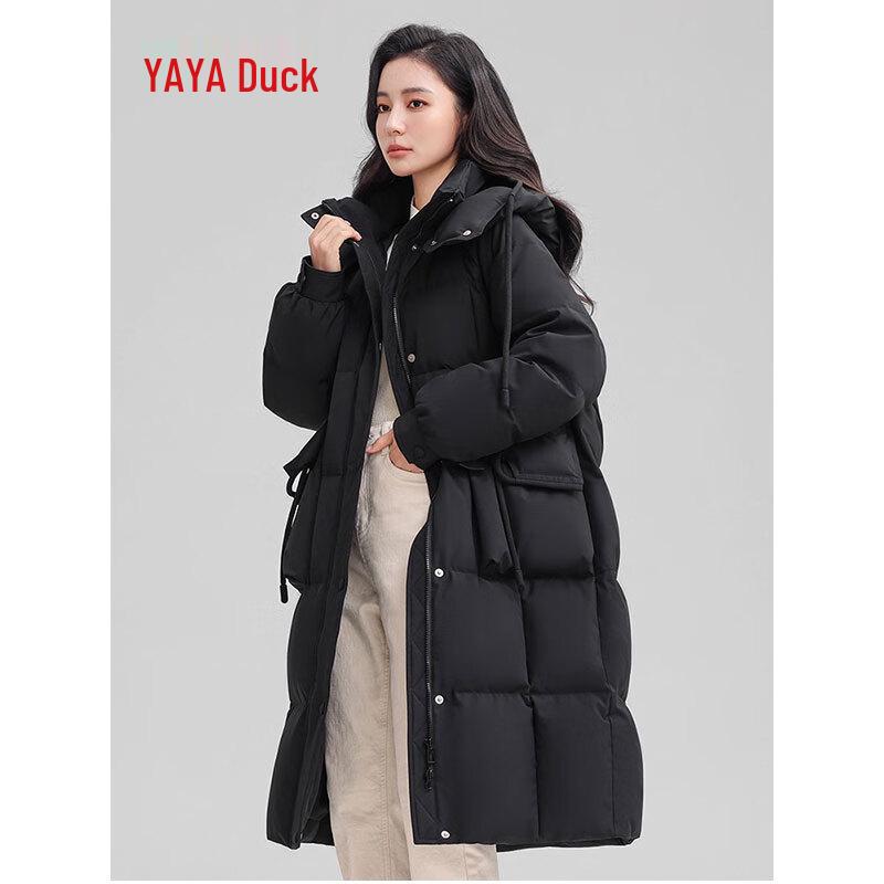 Yaya 2025 New Women's Long Hooded Down Jacket