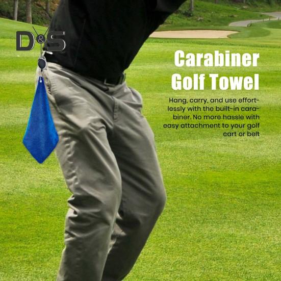 Golf Towel for Golf Carts or Clubs Hanging Cotton Towel with Carabiner Golf Club Ball Cleaning Towel Golfing Gear for Men Women