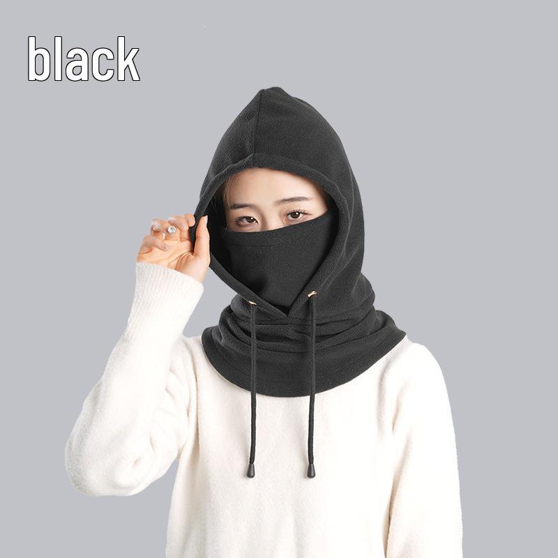 Winter Cycling Warm Hat & Fleece Neck Guard One Size чёрный