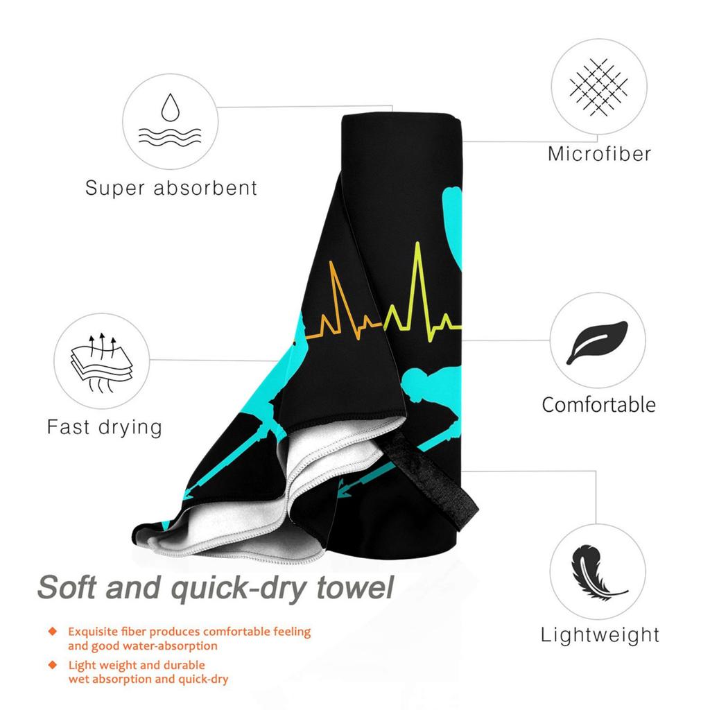 Spearfishing Spearfisher Fishing Heartbeat Pulse Beach Towel Soft Microfiber Quick Dry Absorbent Quick Towels For Swimming