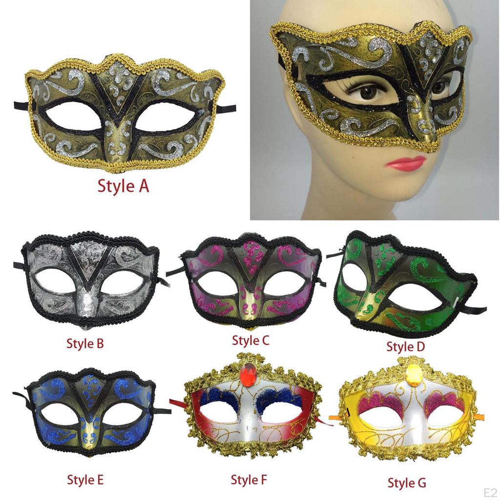 Ladies Masquerade Eye Mask Half Face Retro for Fancy Dress
