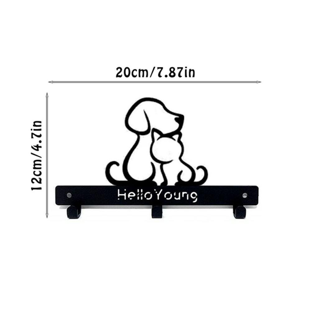 

1 шт. металлическая вешалка для собак и кошек, силуэт, пальто, ключ, поводок, настенное крепление, подставка, органайзер, вешалка для полотенец, стойка для хранения, стойка для хранения, утюг чёрный