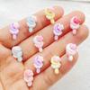 30Pcs Cute Mini Cartoon Colorful Rabbit Lollipop Nail Art Resin Designer Charms DIY Craft For Nail 3D Decorations Jewelry