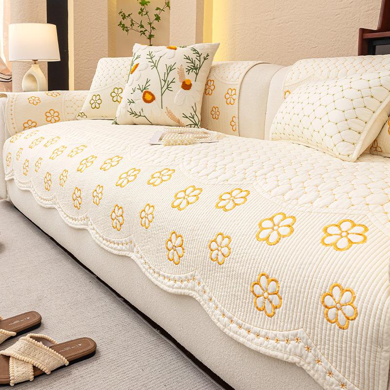 2025 New Cream Wind Sofa Cushion Light Luxury High Sense Non-slip Anti-cat Scratch Universal Sofa Cover Seat Cushion