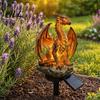 Solar Landscape Lighting Garden Light, Dragon Savage Statue, Wild Man Sculpture, Resin Decor Outdoor Night Light for Patio Yard Courtyard Warm Lantern