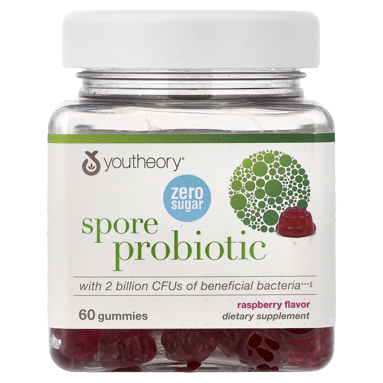 

Youtheory, Spore Probiotic Gummies, Raspberry, 60 Gummies