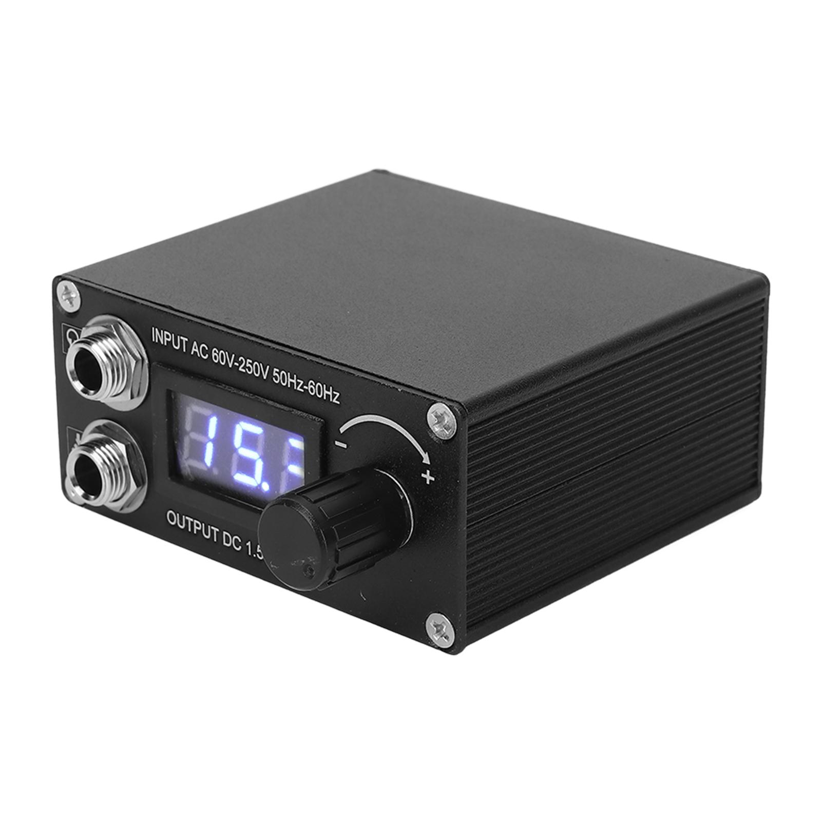 

Portable Black Tattoo Power Supply Aluminium Alloy Tattoo Power Source with LCD Display EU Plug
