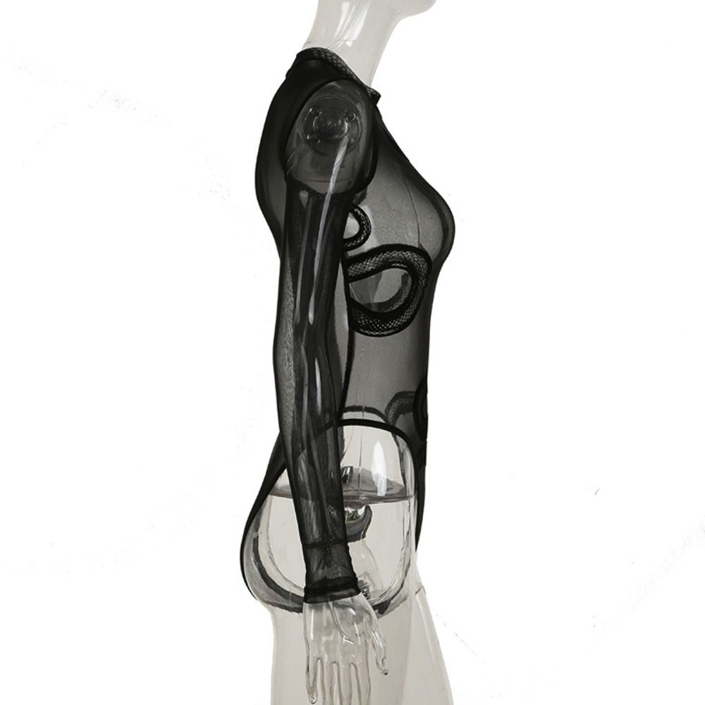 Body Intimo Rete Serpente Forma Sottile Senza Cuciture Vestibilità Aderente Patchwork per Donne Regali