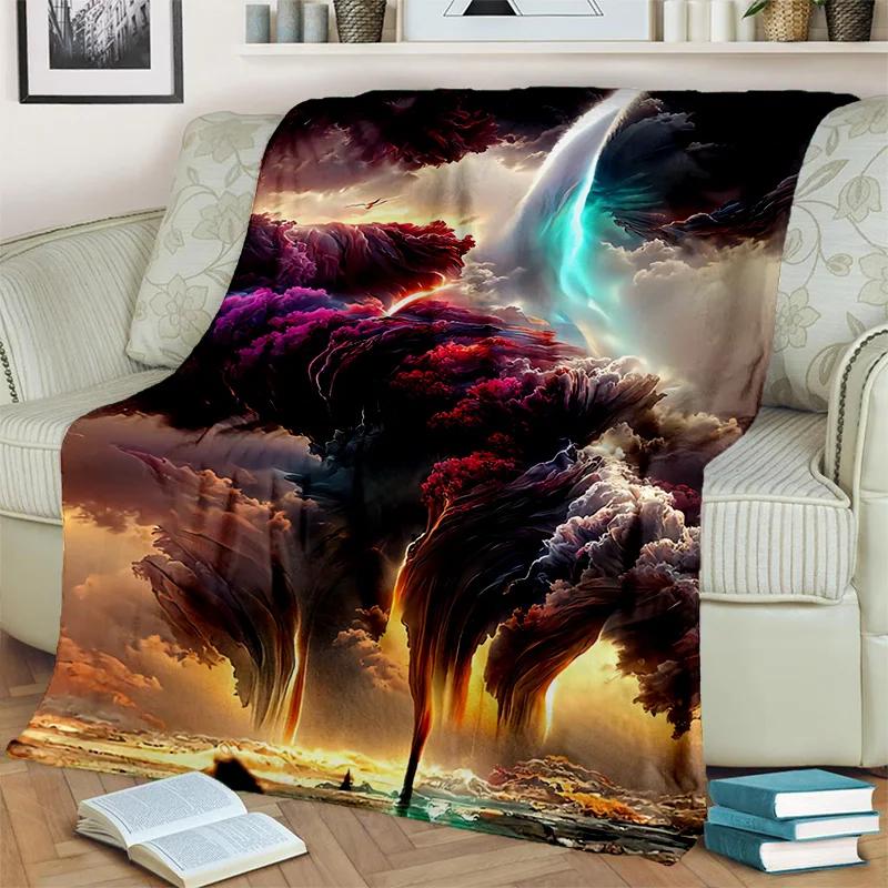 Dream Natural Tornado Cloud Twister Blanket,Soft Throw Blanket for Home Bedroom Bed Sofa Picnic Travel Office Cover Blanket Kids