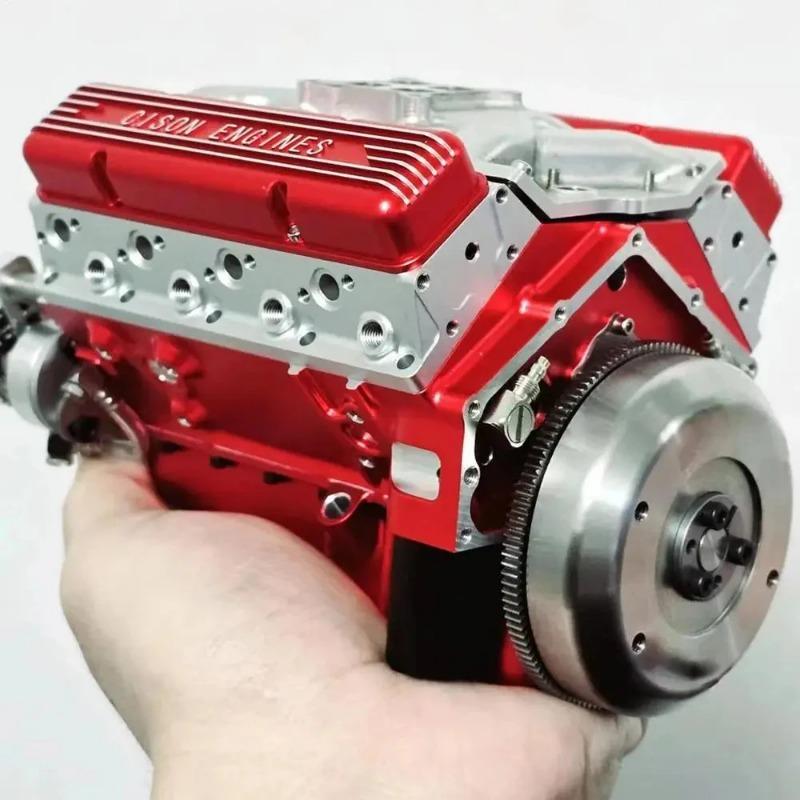 Cison V8 Engine Kit Gas,Ohv V8 Small Block Engine Model Kits 4-Stroke 44cc Water-Cooled 1/6,Mini Build Your Own Stem Cison Running Engine Kits