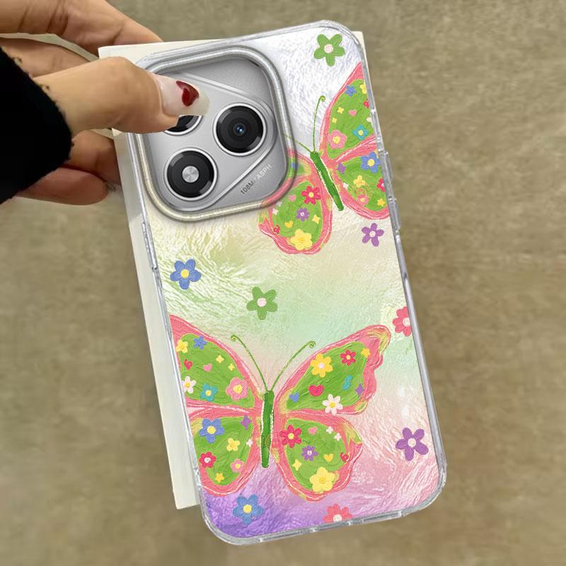 Case For Honor 400 Lite 200 Pro 200 Lite X9c X9a X8b X8a 5G Phone Cover Green Black Butterfly Gradient Pattern For Honor 200 Bag