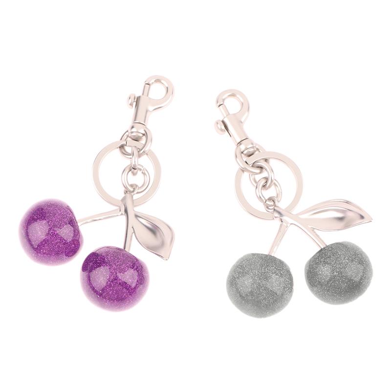 Cherry Keychain Elegant Exquisite Fruit Cherries Keyring Women Bag Pendant Handbag Hanging Charms Car Key Holder