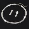 Factory Direct Sales Korean Style Exquisite Sweater Chain Rhinestone Necklace Earrings Two-Piece Set Valentine's Day Gift N174