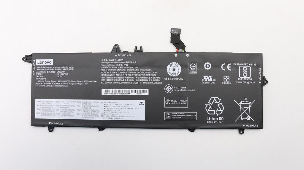 Lenovo Internal Battery 3C 57Wh Lilon, Fru02Dl013