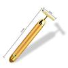 24K Gold Roller Vibrating Facial Massager Slimming Facial Skin Beauty Pulse Firming Face Massage Lift Tightening Wrinkle Bar