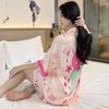 Pink Sweet Wind Loose Rose Print Shirt Nightdress Women's Casual Fashion Can Be Worn Outside Loungewear
