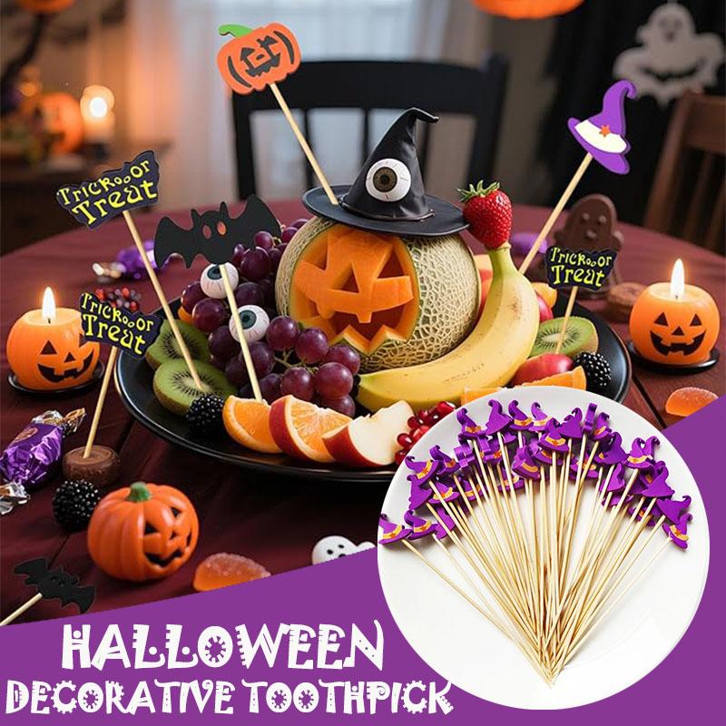 100 Classic Christmas/Halloween Toothpicks for Appetizers, Fruit Dessert Sticks, Food Sandwiches, Appetizers, Holiday Party Table Supplies