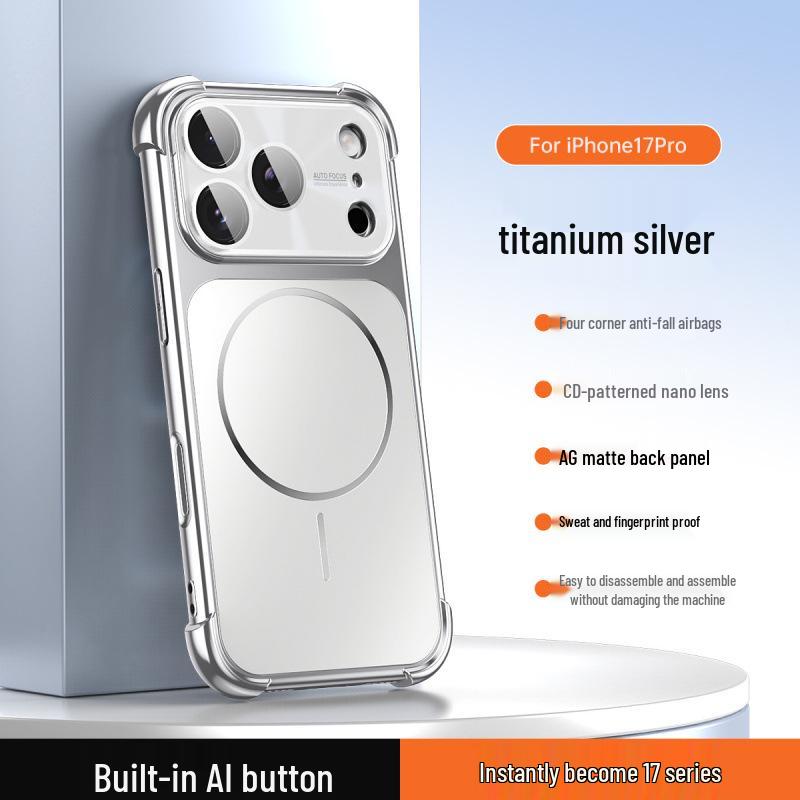 

Square Anti-Drop iPhone 17 Pro Max Case with Magnetic Frosted Back & Full Coverage iPhone 15