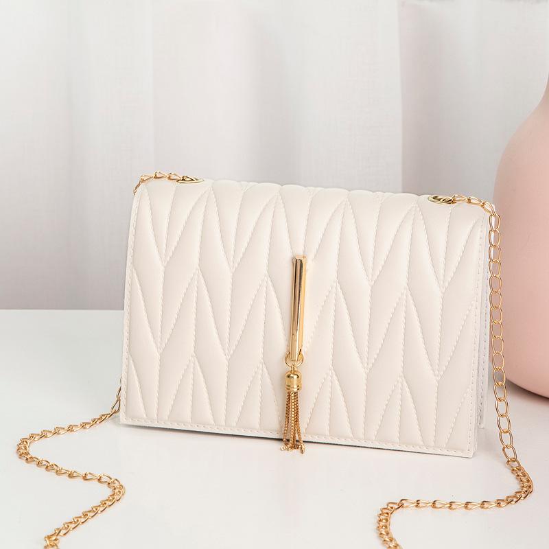 Tassel small square bag women's bag small bag women's embroidery chain bag diamond messenger bag