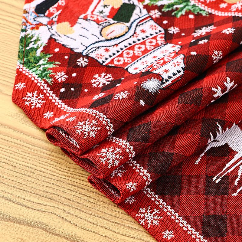 New kitchen table decoration props knitted fabric tassel Santa Claus table runner insulation mat cartoon tablecloth