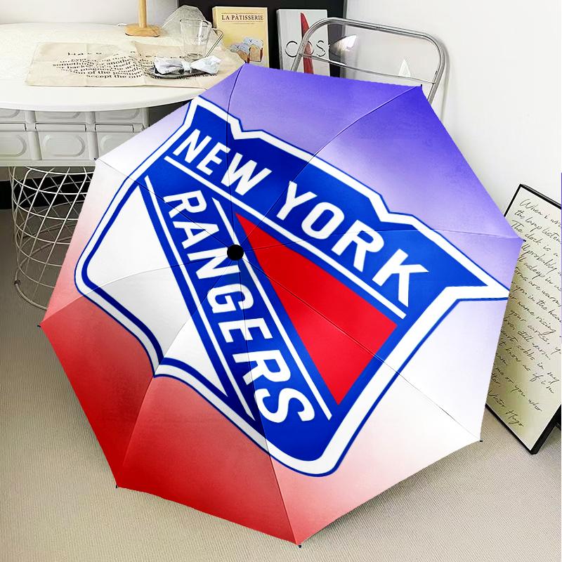 Rangers Hockey Umbrella Folding umbrella, automatic umbrella 8-Frame for Travel, camping Use Gift for Halloween Christmas