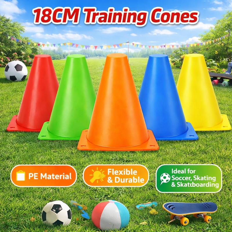 10Pcs Pe Agility Cones 18Cm Training Cones Football/Basketball Training Marker Cone Training Equipment Gear