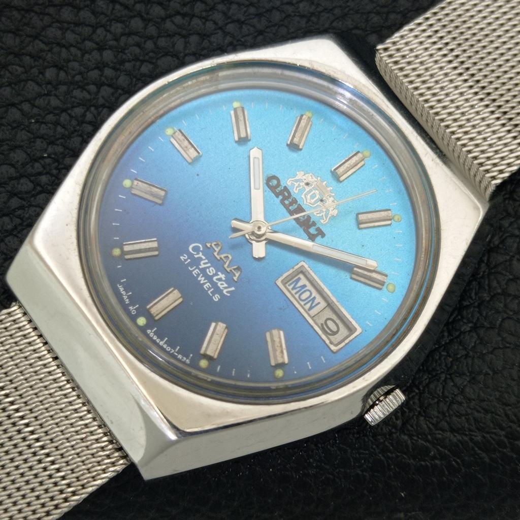JAPAN VINTAGE ORIENT AAA CRYSTAL AUTOMATIC MENS ORIGINAL DIAL WATCH A707774-1