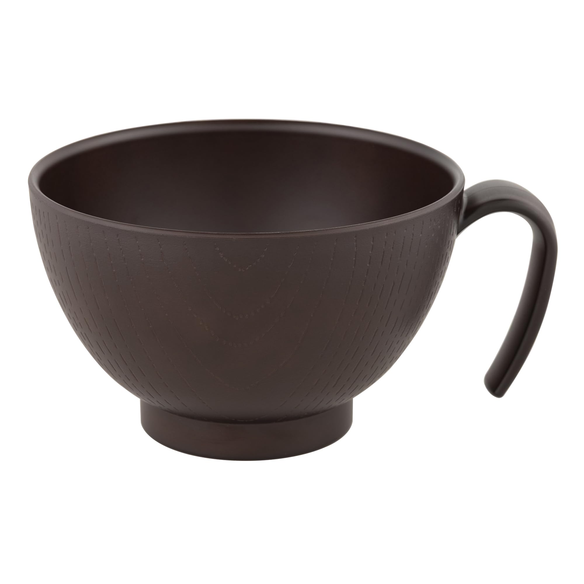 Mitani Yamanaka Lacquerware Nature Handled Wood Grain Bowl L Dark Brown