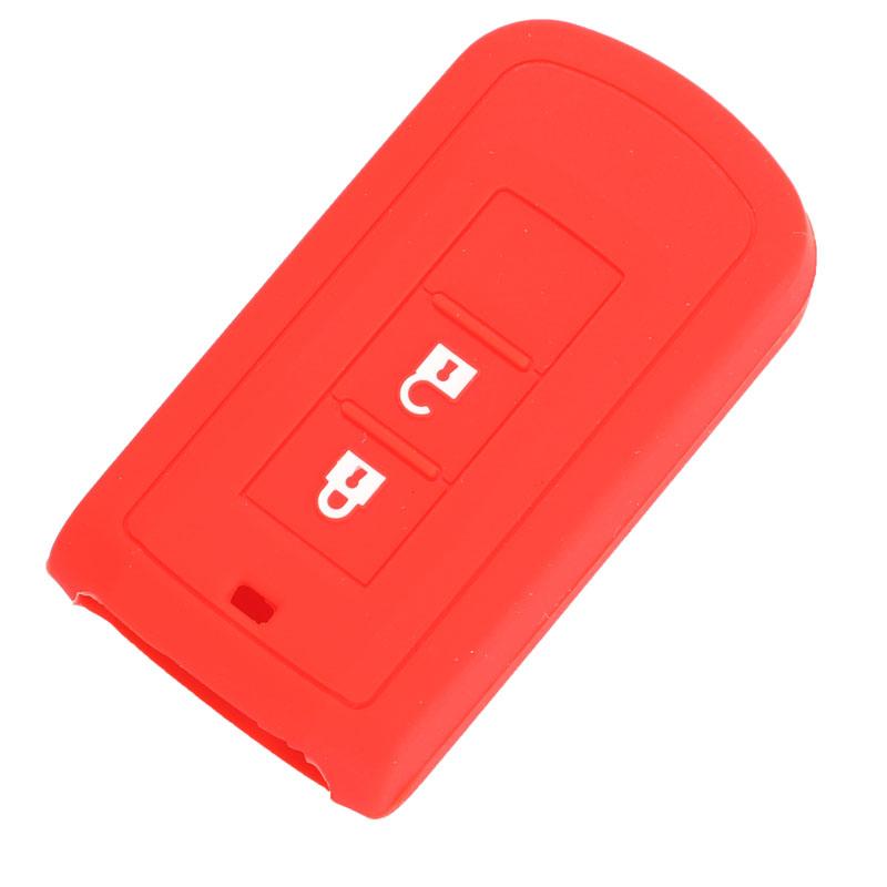 

jingyuqin 10p 2b Car Key Case Silicone For Mitsubishi Outlander 10 Lancer Pajero Sport EX ASX Colt L200 Inteligentne красный