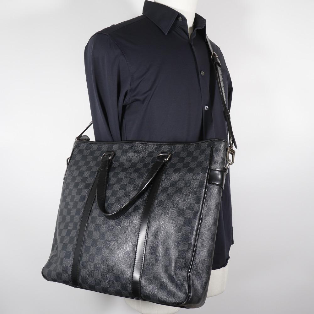 Louis Vuitton Tadao Handbag N51192 2WAYShoulder Tote Bag Black Damier Grafitto Canvas Mens Used