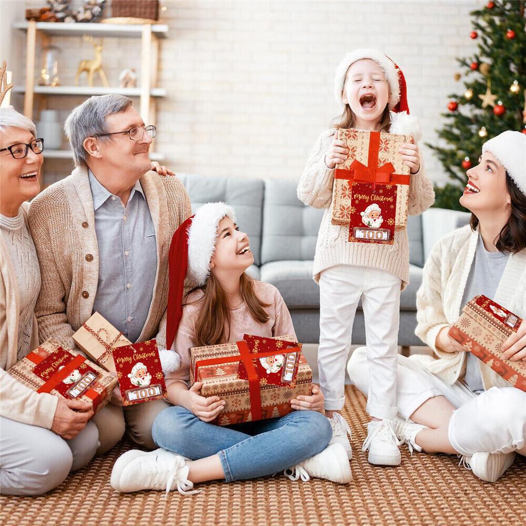 Christmas Santa Claus Money Card Merry Christmas Decor for Home 2025 Navidad Xmas Ornament Snowflake Banknote Card New Year 2026