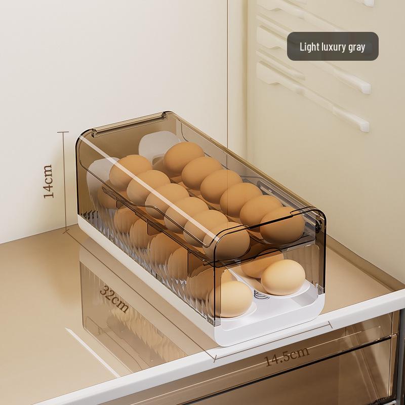 Transparent Food-Grade Egg Storage Box with Lid for Refrigerator