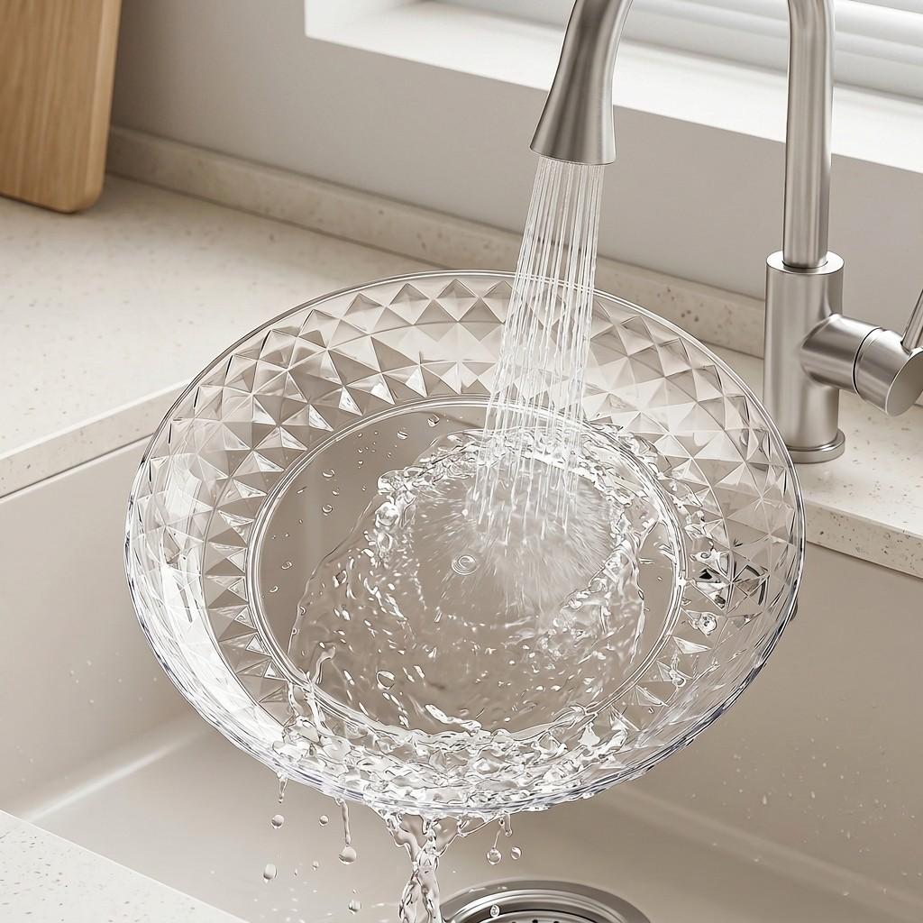 Clear Plastic Serving Tray Round Plates Dinnerware PET Stackable Dessert Food Plate Snack Dish Kitchen Party Tableware
