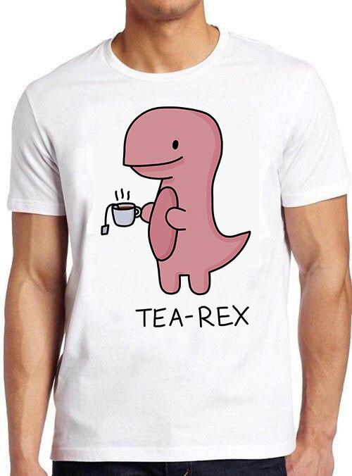 Tea-Rex T. Rex Dinosaur Tea Funny Meme Gift Tee Gamer Cult Movie T Shirt M750 S