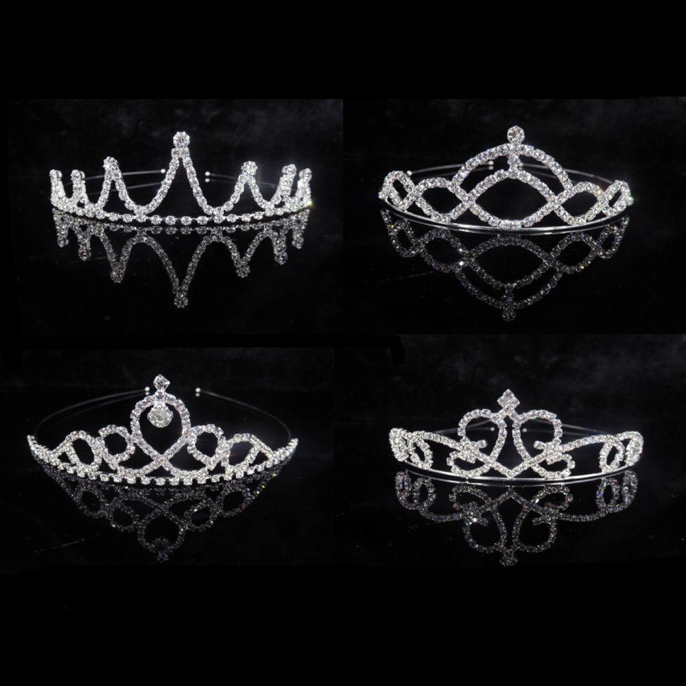 Princess Headpieces Headdress Children Tiaras Kids Hairbands Head Jewelry Rhinestone Crystal Crown