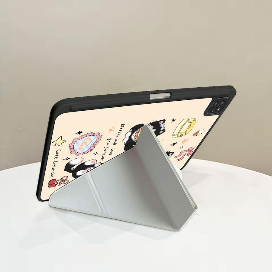 Black Cat Holder Cover Tablet Case For iPad Mini 6 7 Pro 2025 Air 4 5 M3 M2 1 2 M4 11inch Pro 11th 10th 9th 8th 7th 12.9inch