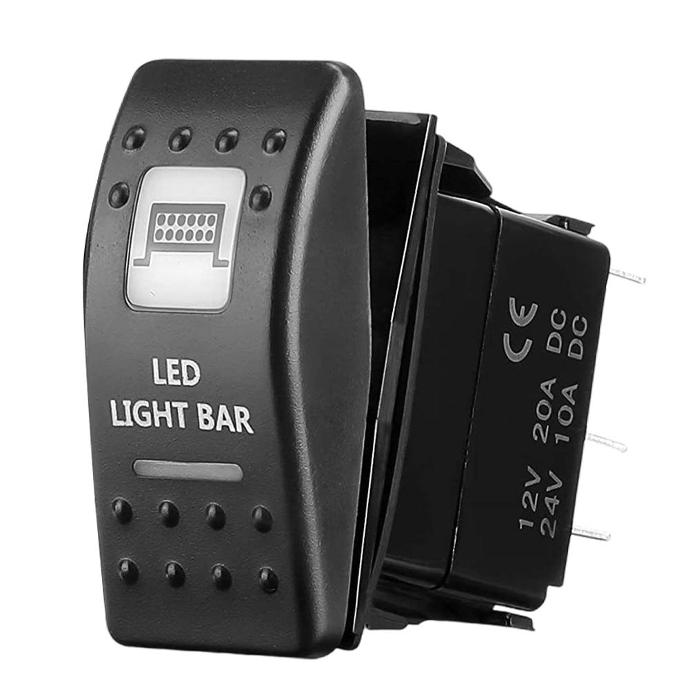 LED Light Bar Rocker Switch Waterproof LED Backlight Bar Button Dual LED ON/Off Switch LED Lamp Buttons for ATV UTV Car Truck RV
