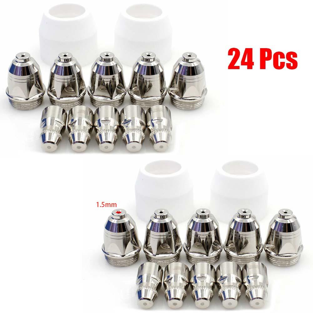 

P80 Lotos LTP8000 IGBT 80A Наконечники Электрод Защитный экран Плазменная резка Расходный материал 24 шт.