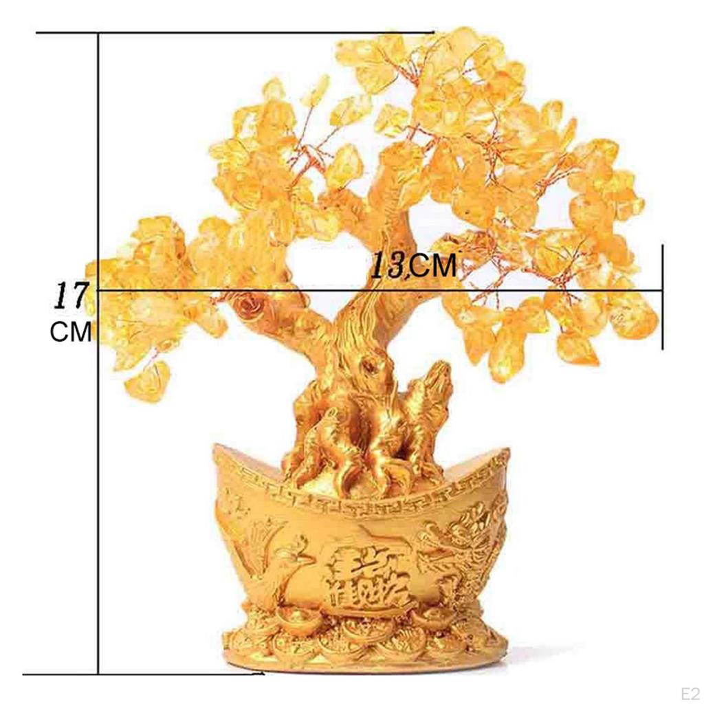 Crystal Feng Shui Bonsai Lucky Tree for Desk Store Prosperity Spiritual Fortune Good Luck Ornaments