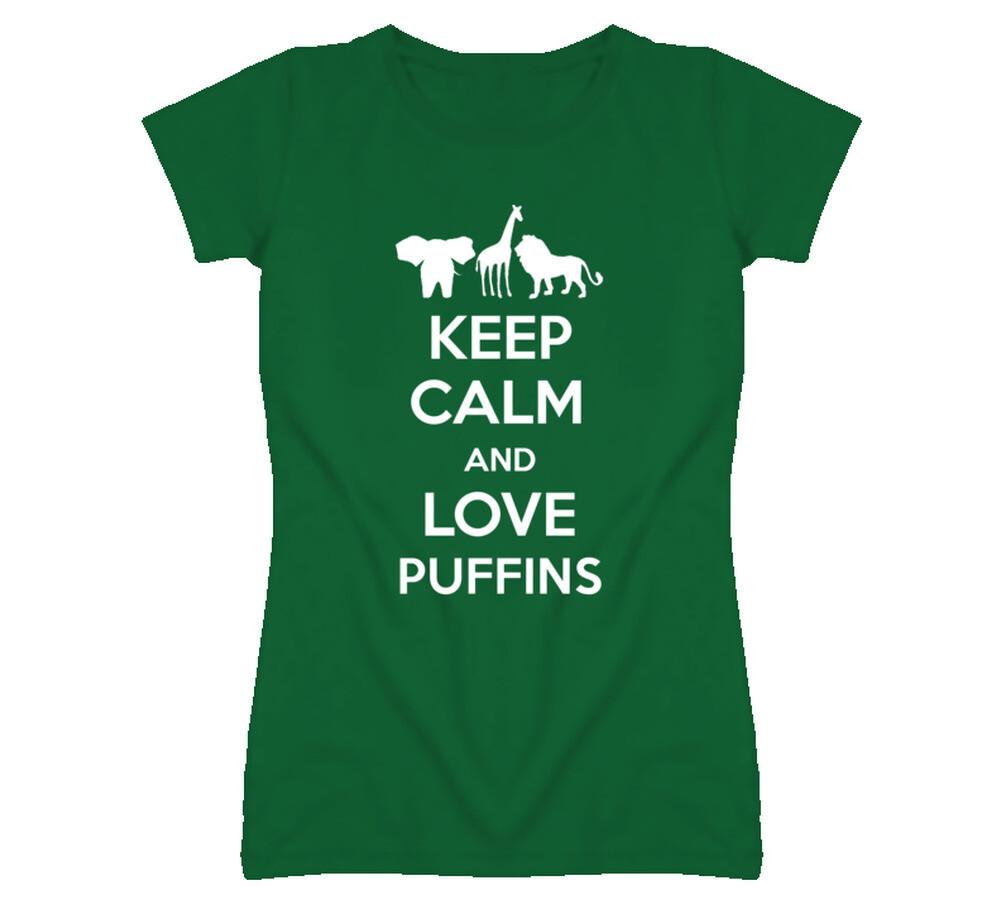 Keep Calm Love Puffins Zoo Animals T Shirt S