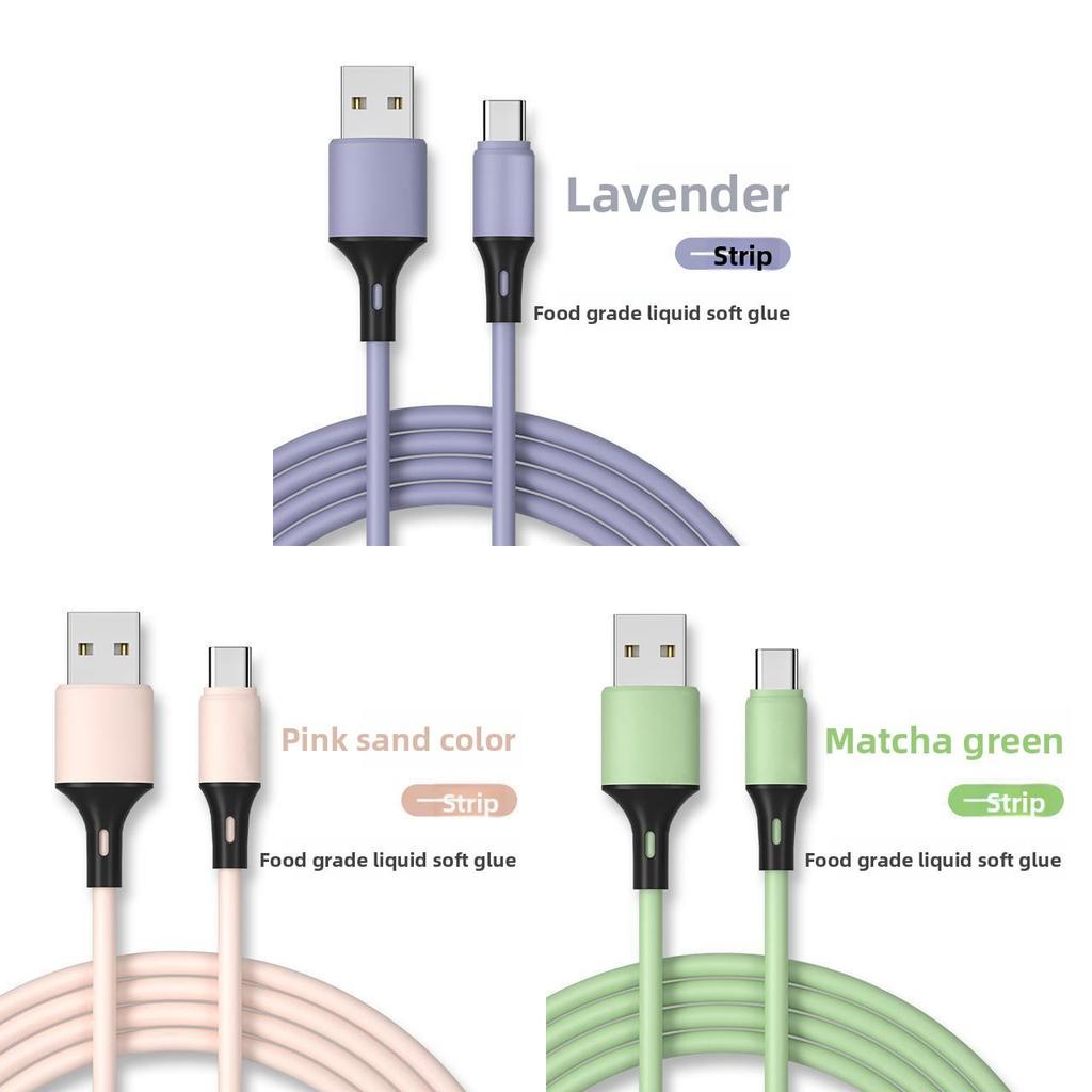 Silicon Green Typec Charging Cable With Fast Charging For Huawei Xiaomi Vivo Oppo Devices