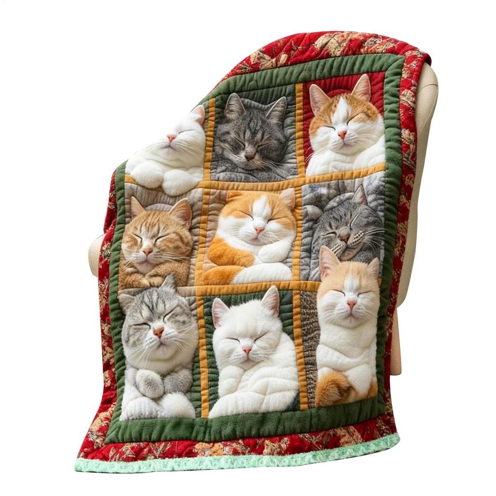 Throw Blanket Cat Lover's Plush Fleece Throw Blanket for Sofa Naps Office Breaks Christmas DecorCozy Cat Lover's Plush Fleec