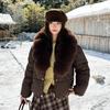 Large lapel short cotton clothes women's new winter thickened and thin versatile warm cotton-padded jacket
