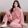 Couple pajamas winter warm coral fleece men's long-sleeved trousers high-end women's flannel loungewear set