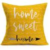 Sweet Home Arrow Pillowcase Yellow Flower Petals Striped Linen Family Sofa Pillowcase X Pillow Case Cushion Cover