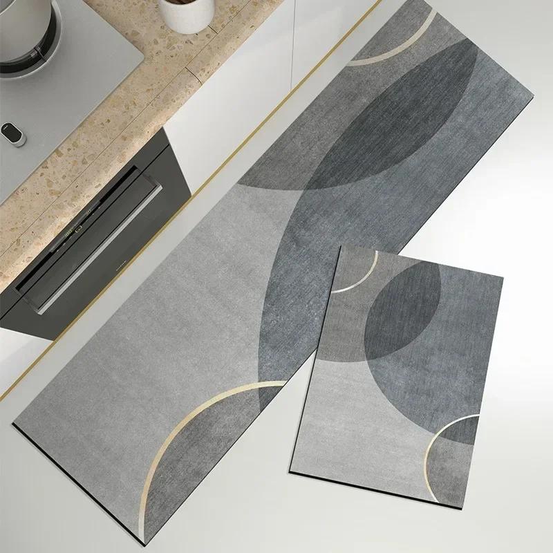 Kitchen Rugs Non-slip Waterproof Floor Mat Oil-proof Pvc Carpet Home Decoration Anti-slip Leather Rug  Alfombra De Cocina 